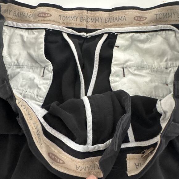 Tommy Bahama Silk‎ Pleated Pants Black Relaxed Slacks Mens Trousers Cuffed 35x29 - Picture 3 of 11